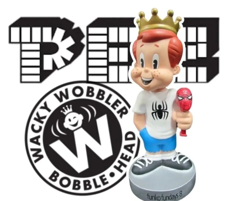Wacky Wobbler Freddies Holding PEZ Figures