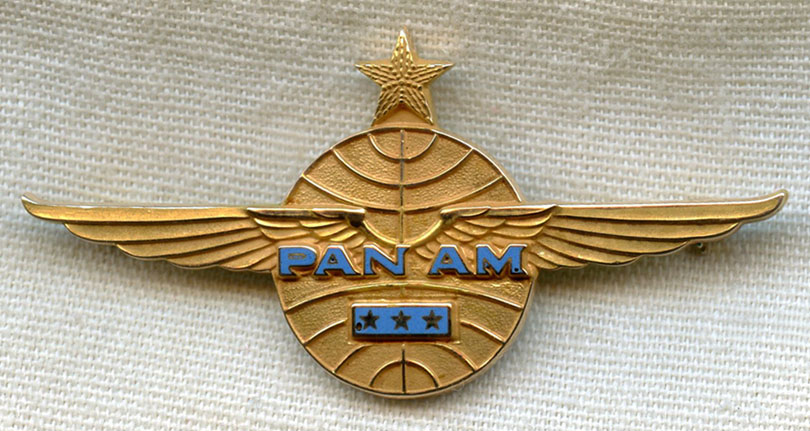 PAN AM パンナム 勤続10周年記念バッジ／社章 パイロット