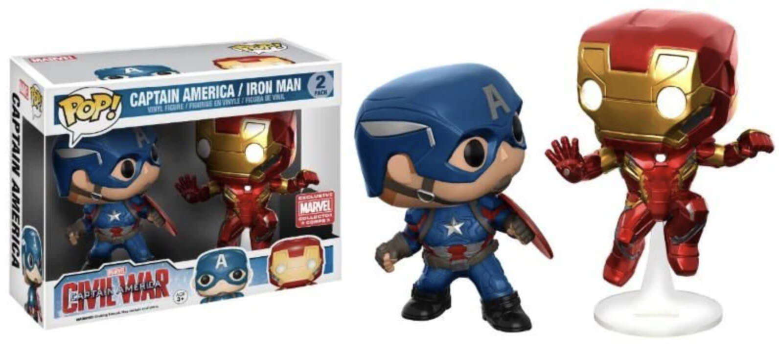 Captain America and Iron Man (Civil War) (Action Pose) (2-Pack) | Vinyl Art | hobbyDB