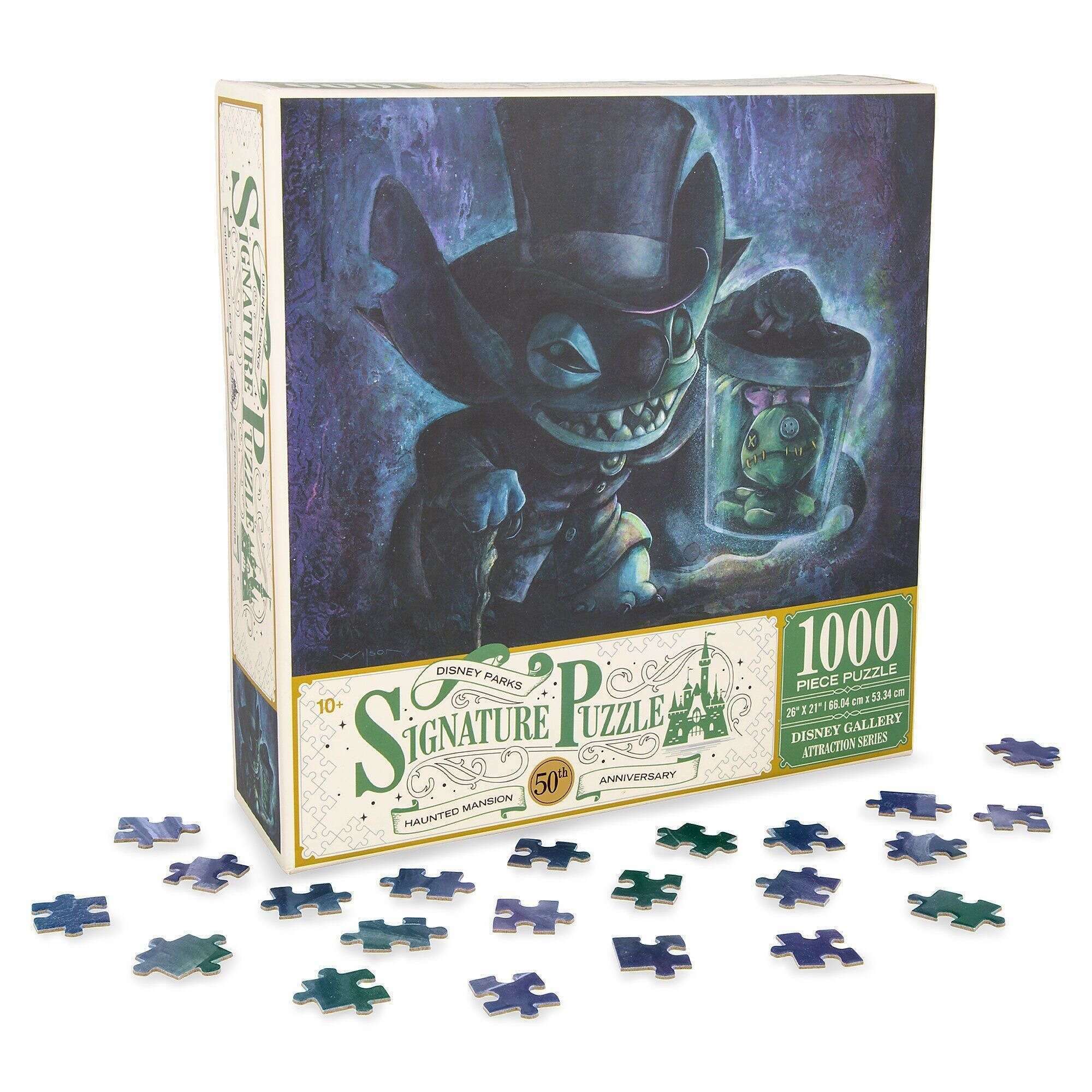 Disney Parks Signature Puzzle: 30th Stitch- Hatbox Ghost Haunted Mansion  (1000 pcs), Puzzles