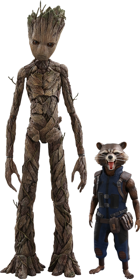Groot and Rocket Action Figures hobbyDB