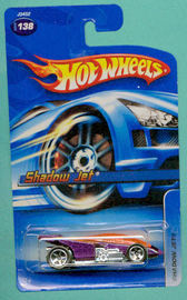 Vintage Hot Wheels Shadow Jet Race Car 1987 Malaysia; Neon
