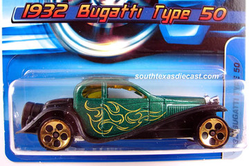 HOT WHEELS 1932 BUGATTI TYPE 50 #177 Die-Cast Car MOC COMPLETE 2006 
