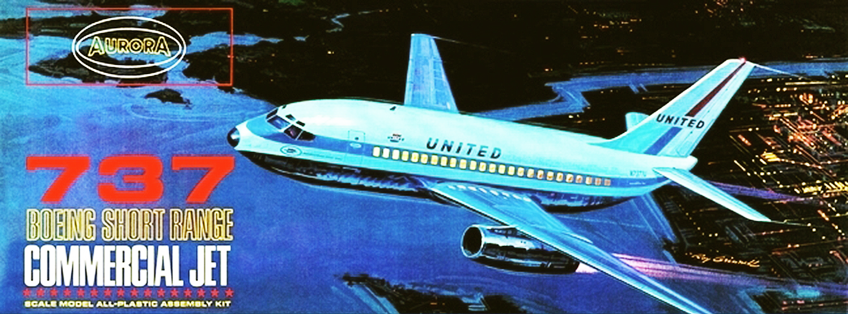 1966 Aurora 737 Boeing Short Range Comm. Jet Model Kit