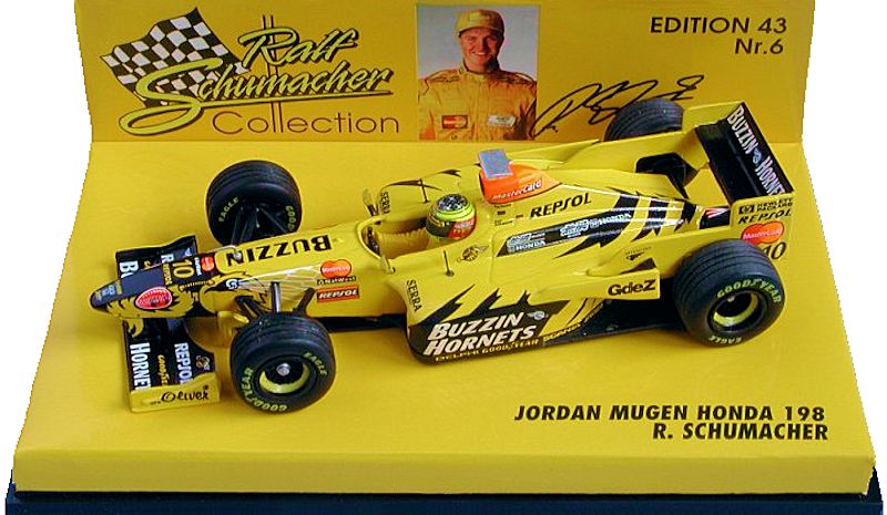 Mugen Mini Champs 1/43 Jordan Mugen Honda 198 Tower Wing Schumacher 1998 