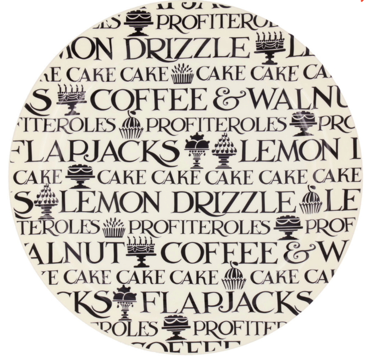 Black Toast All Over Cake Plate Emma Bridgewater Ceramics