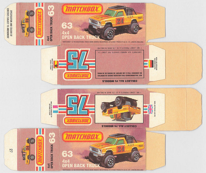Matchbox 4x4 2025 open back truck