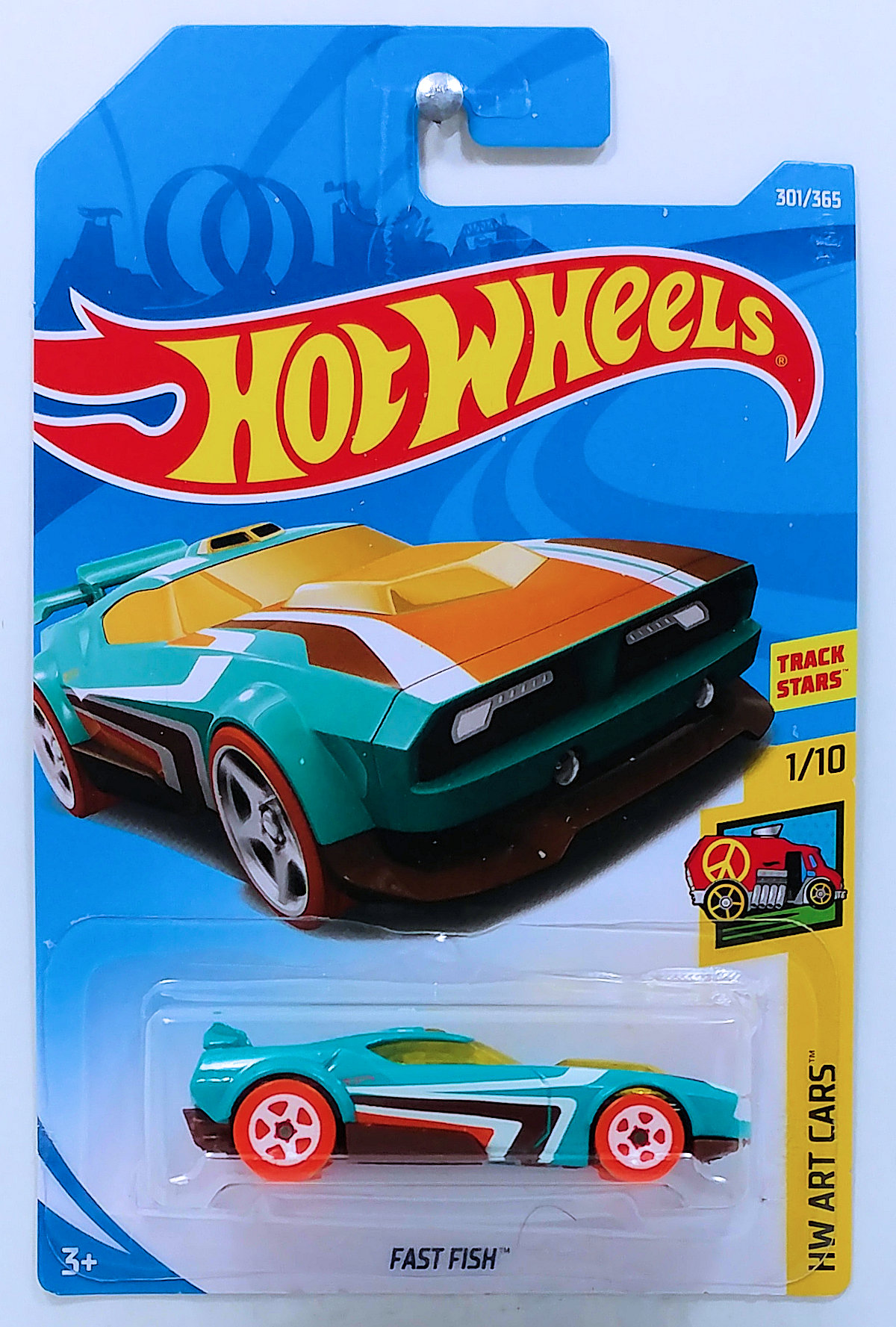 Hot Wheels Fast Fish HW Art Cars #1/10 Blue Diecast Track Stars New Release 