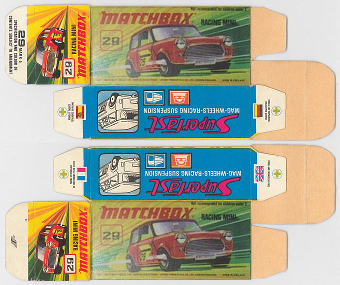 Matchbox car box templates clearance