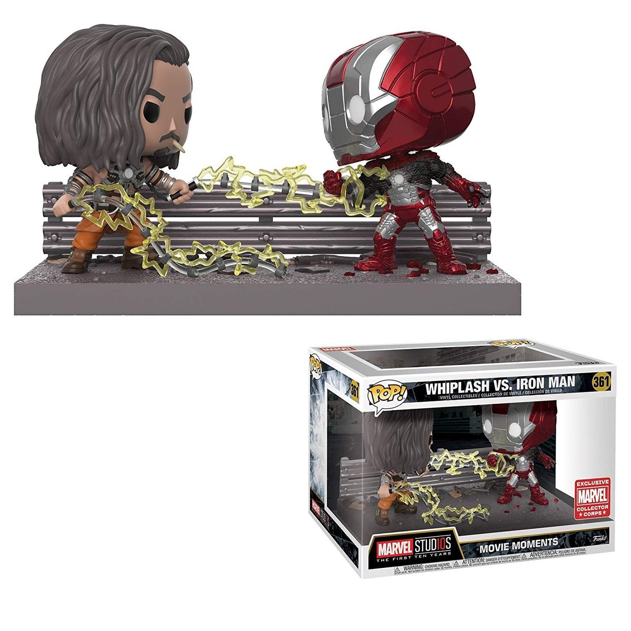Marvel Iron Man 2 Movie Moments #361 Whiplash Vs Iron Man Marvel Collector Corps Exclusive Vinyl Collectibles Pop