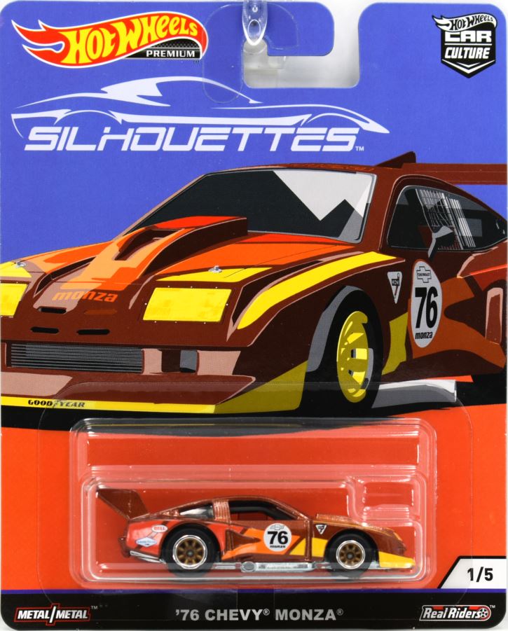Hot Wheels Car Culture Cars Silhouettes #1/5 '76 CHEVY MONZA,Metal,Real Riders