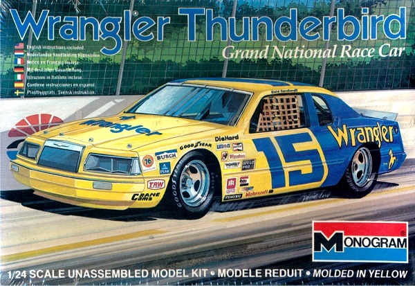 1983 Ford Thunderbird #15 Dale Earnhardt 'Wrangler' Grand National Race Car  | Model Racing Car Kits | hobbyDB