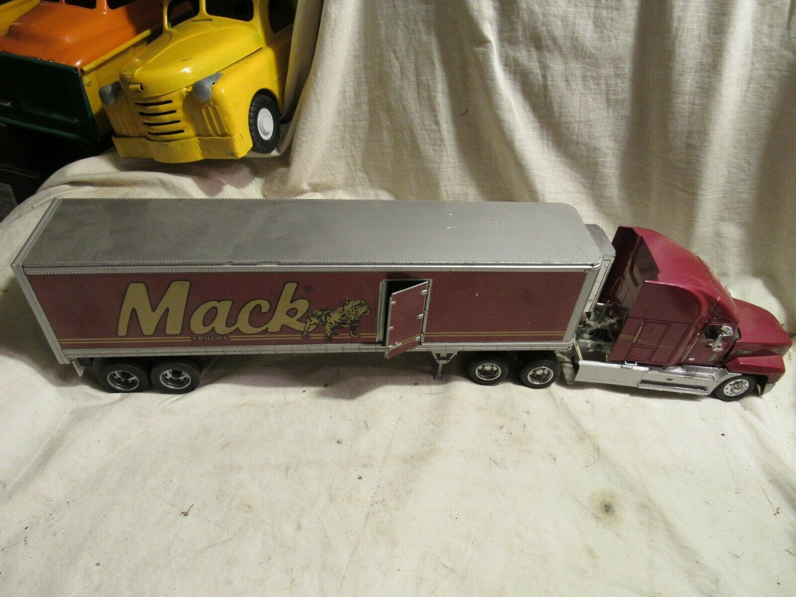 Franklin Mint Red Mack Truck Semi with Trailer Diecast Collectible