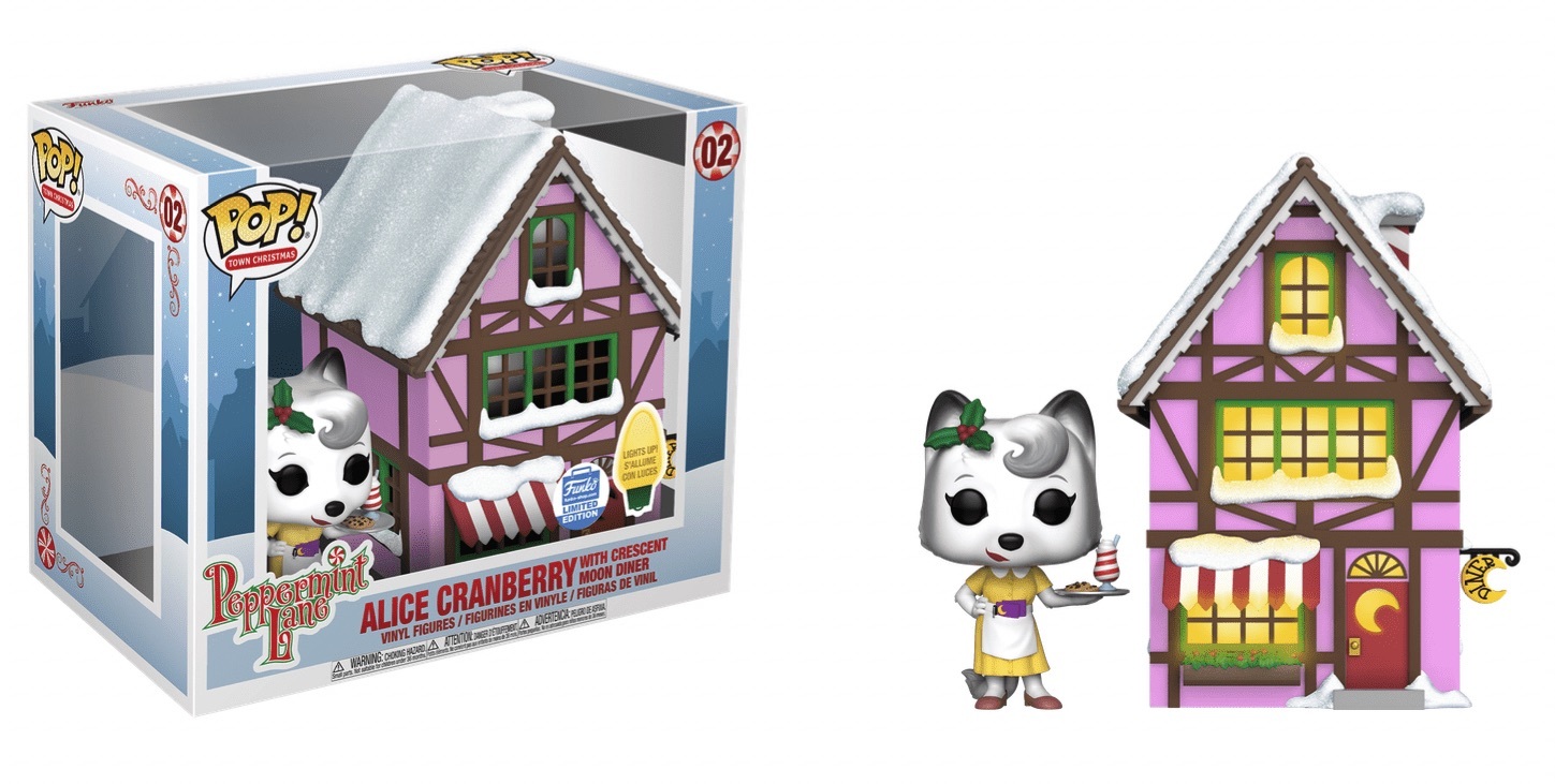 FUNKO PEPPERMINT LANE ALICE CRANBERRY WITH CRESCENT MOON DINER LIGHT UP