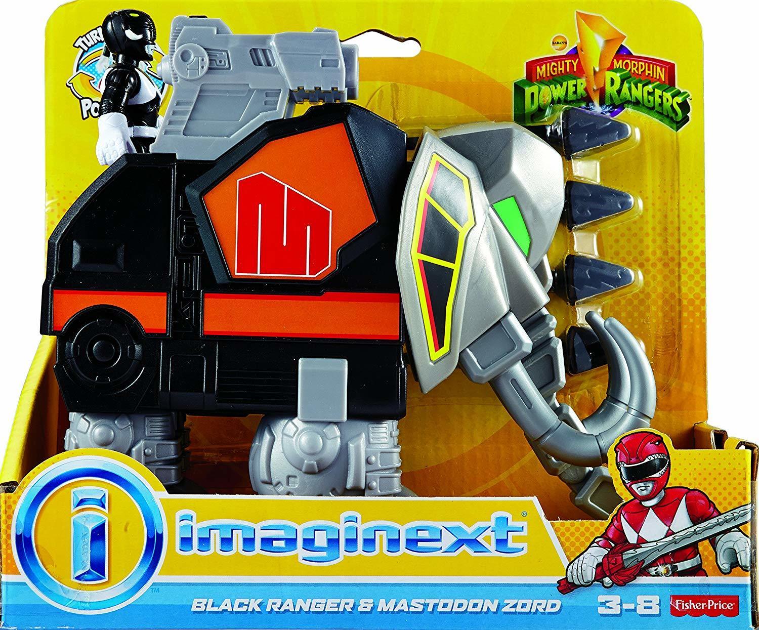 Imaginext power rangers black ranger top and mastodon