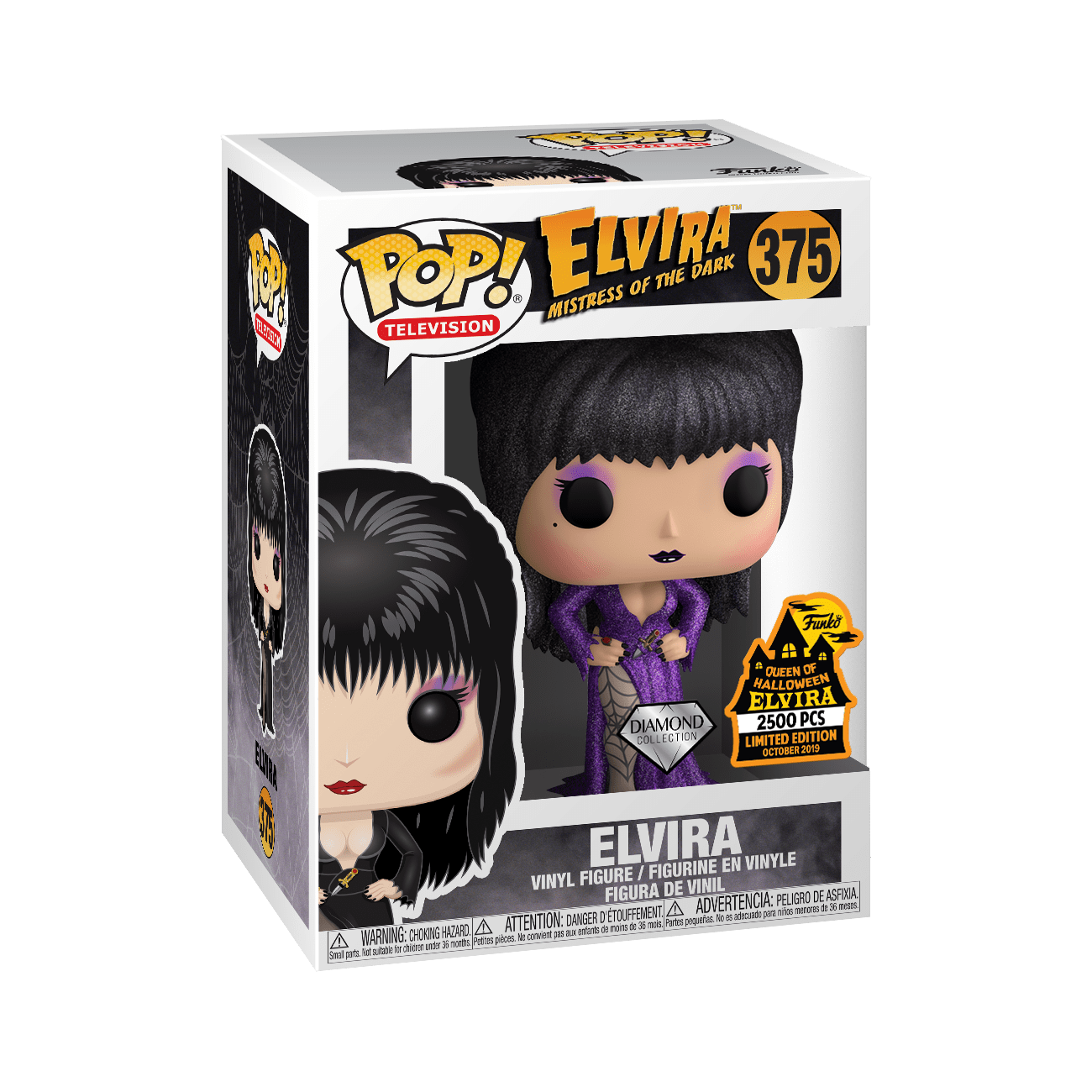 Elvira Funko Pop Diamond Collection Queen of Halloween Purple Dress Spooky Empire Limited Edition 