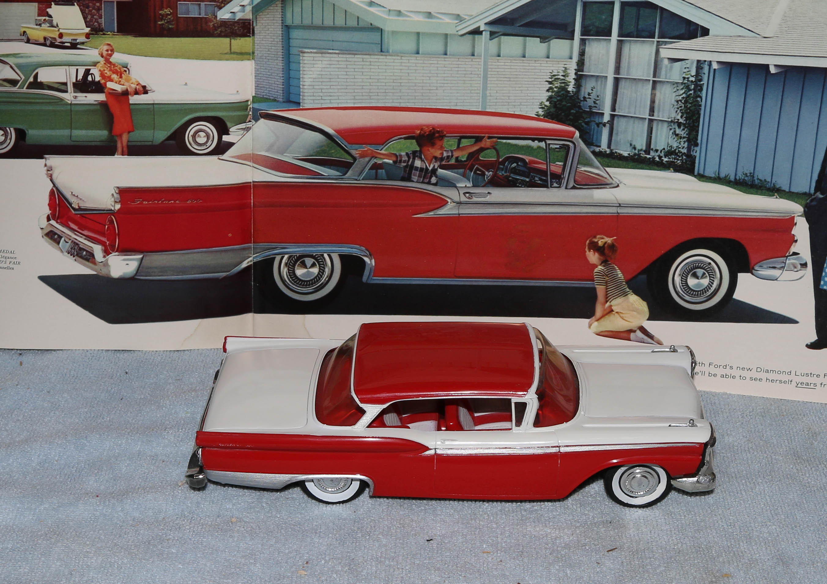 1959 Ford Fairlane 500 2 Door Hardtop - Torch Red over