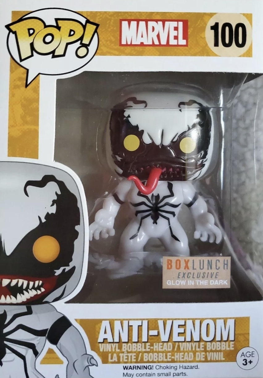 Funko Pop Marvel#100 Anti-Venom Lumious Exclusive Vinyl Figure Brand New in Box 