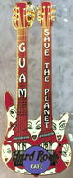 Vertical Red Doubleneck Guitar with Masks