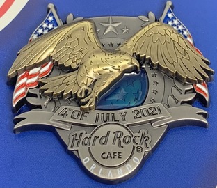 Hard Rock Cafe Official Pin Badge USA 4th of July 2021 3D Eagle 