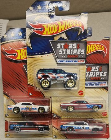 Hot Wheels Stars Stripes Blazer Cougar Cuda Barracuda Hemi
