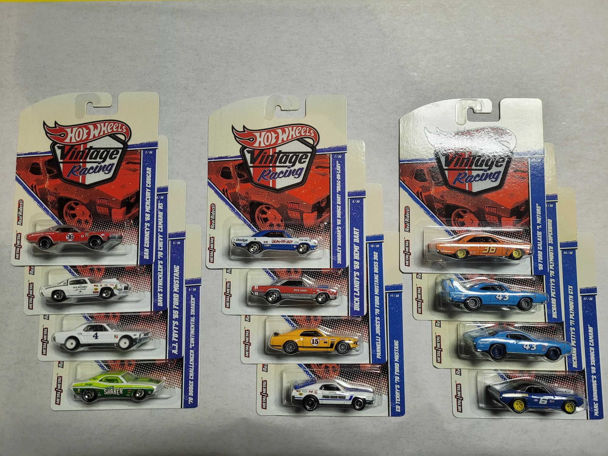 Hot Wheels Vintage Racing series lot of 12 cars Free Shipping