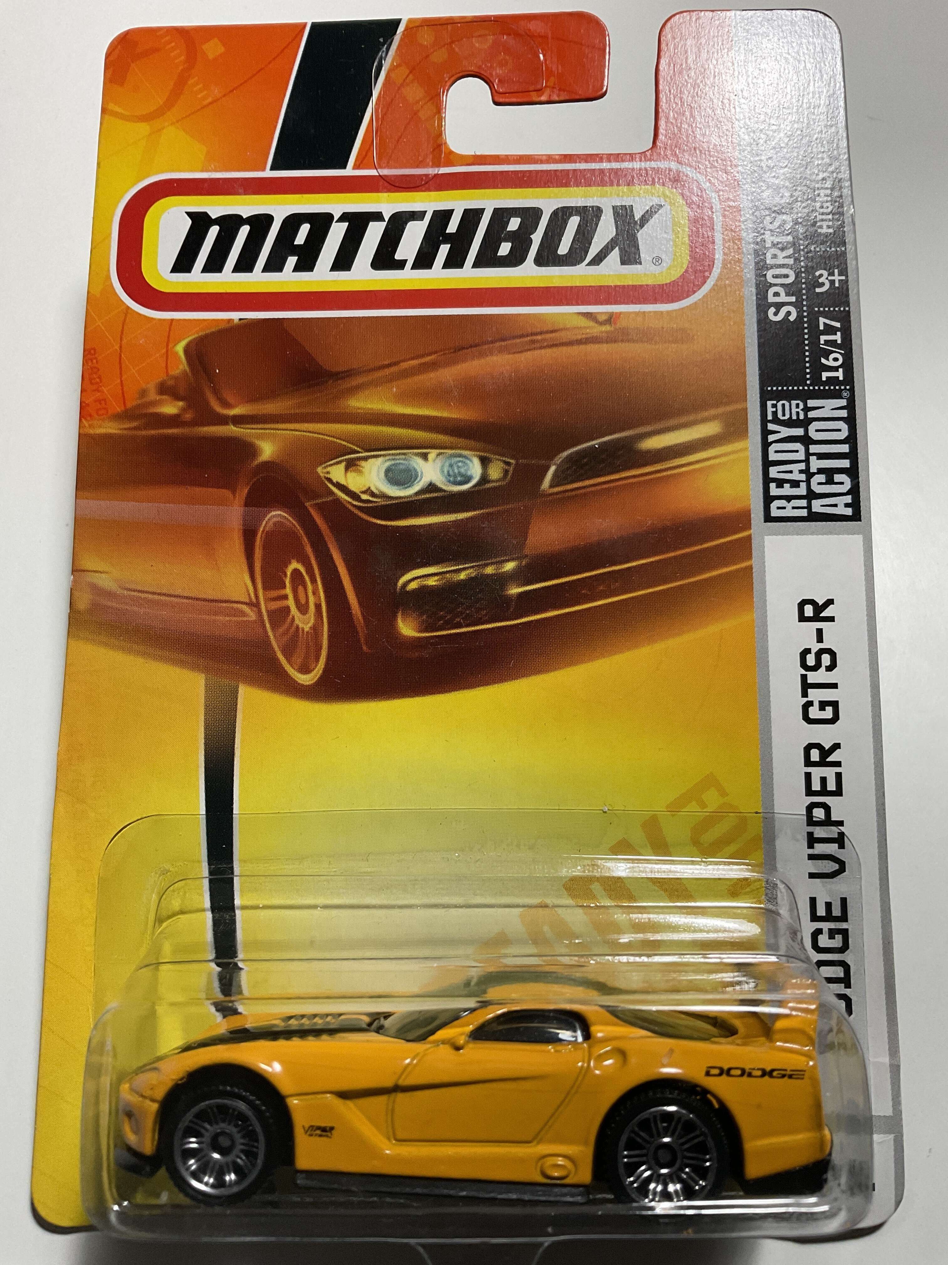 Matchbox 2008 Sports Cars Dodge Viper GTS R Yellow 24 T Hunted