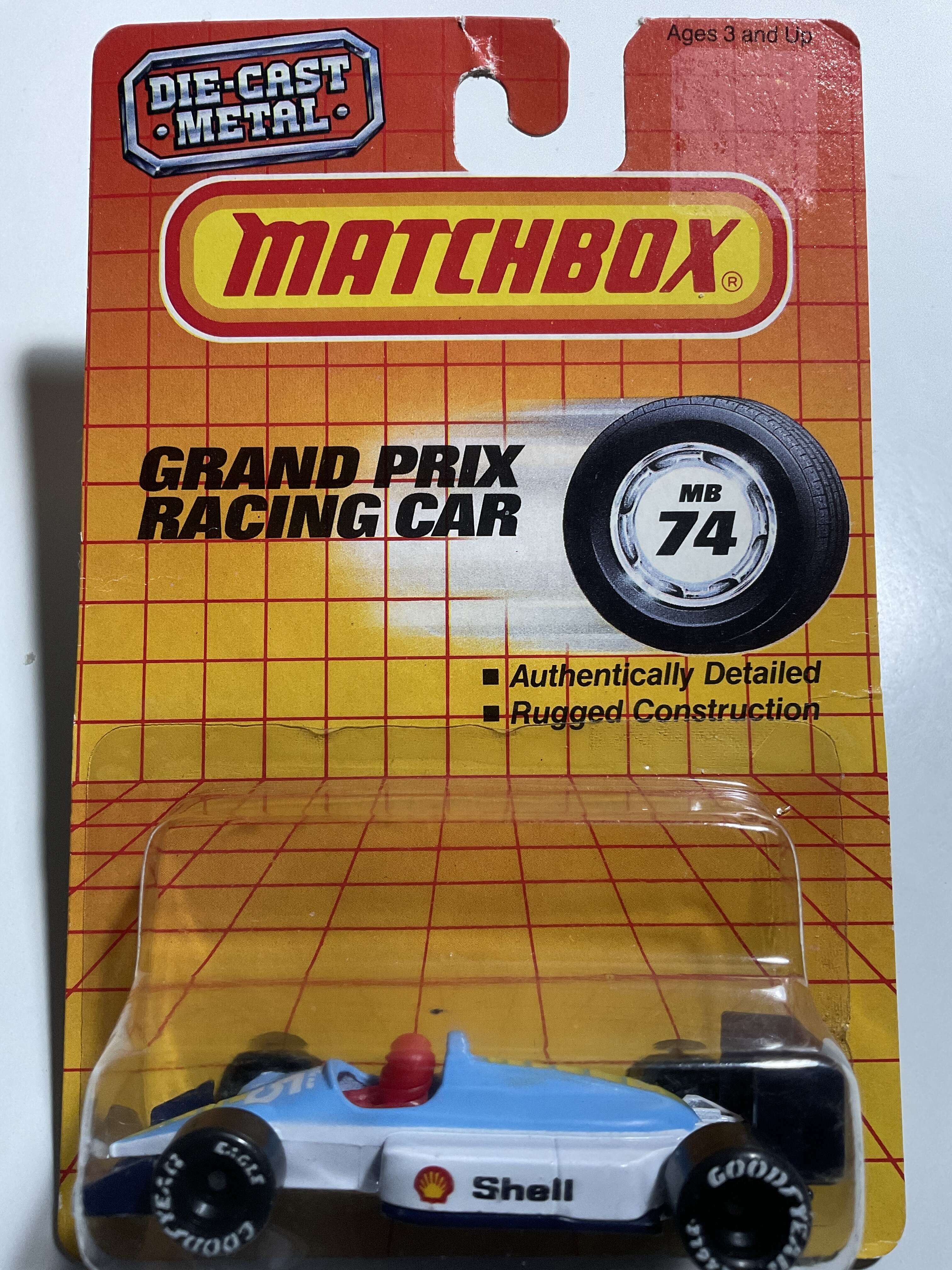 Matchbox 1988 Grand Prix Racing Car Light Blue White 74 Madi in Macau hobbyDB