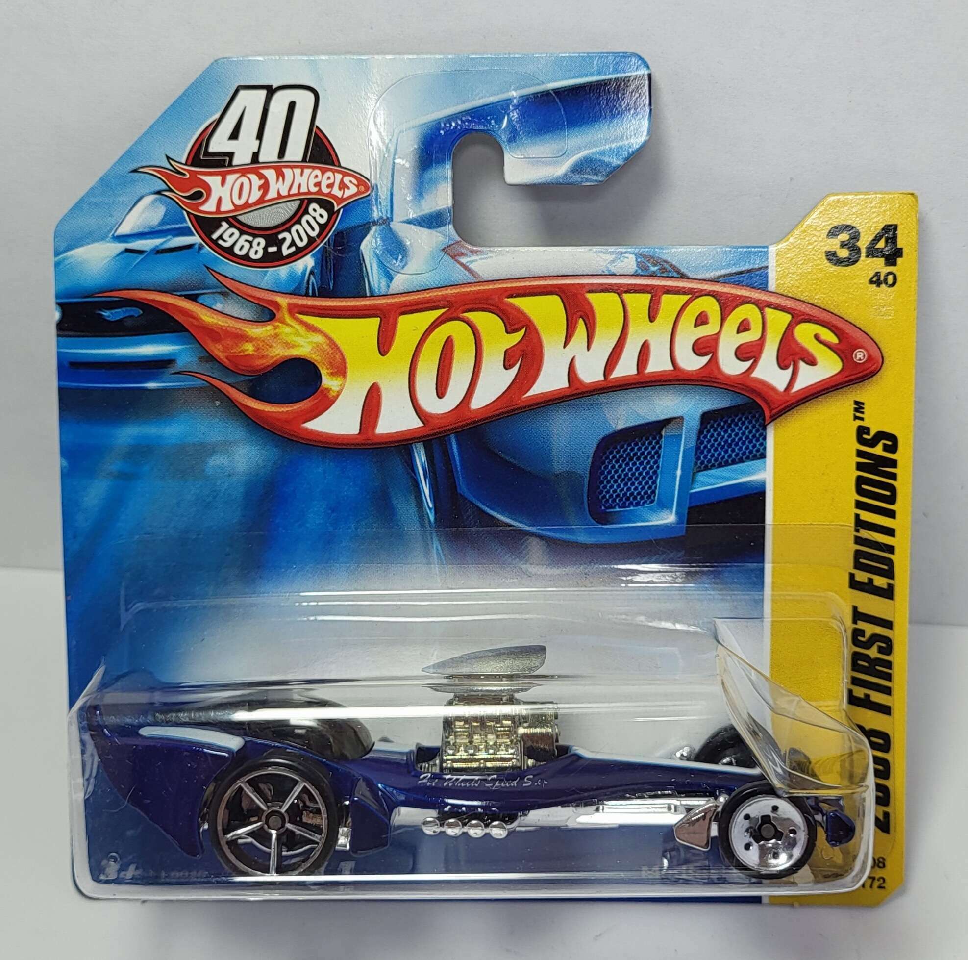 Hot Wheels 2008 First Editions Madfast Blue Htf Short Card Model