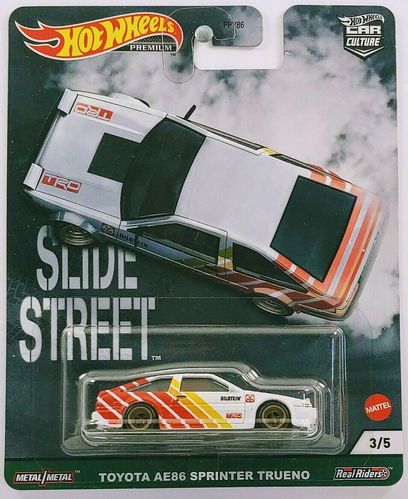 Hot Wheels 2022 Slide Street Toyota AE86 Sprinter Trueno White 3