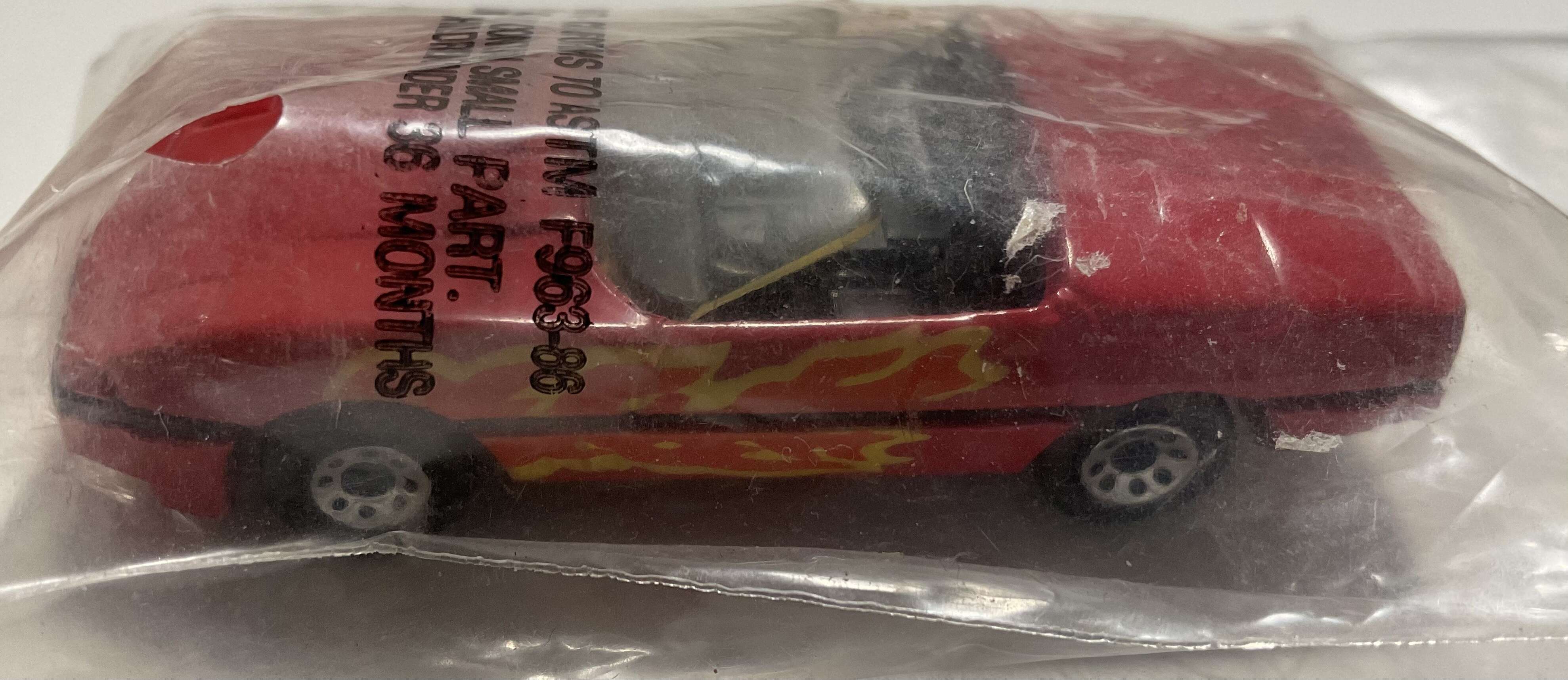 Hot Wheels Cereal Box Promo Car 1987 Chevrolet Corvette Red T Hunted