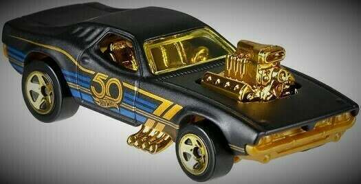 Rodger Dodger 2018 Hot Wheels 50th Anniversary Black and Gold