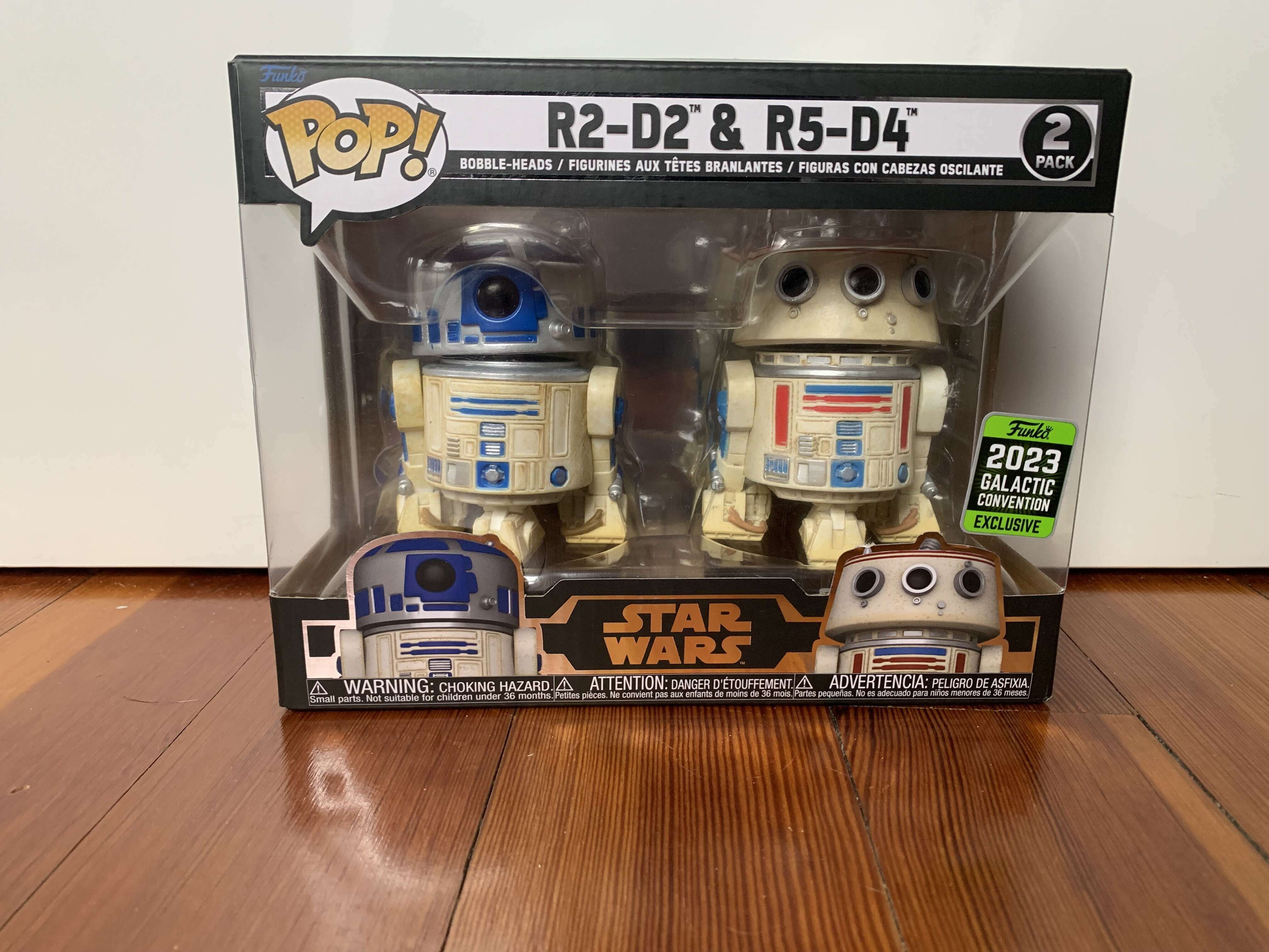 Funko POP! Star Wars Celebration 2023 R2-D2 and R5-D4 Vinyl Bobblehead Set  2-Pack 2023 Galactic Convention Exclusive