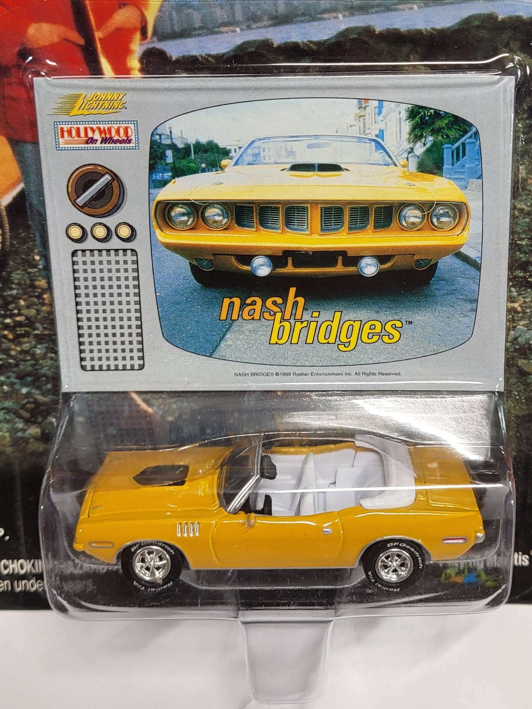 1999 Johnny Lightning Nash Bridges 1971 Plymouth Cuda Convertible Hemi Cuda  Card In Holder | hobbyDB