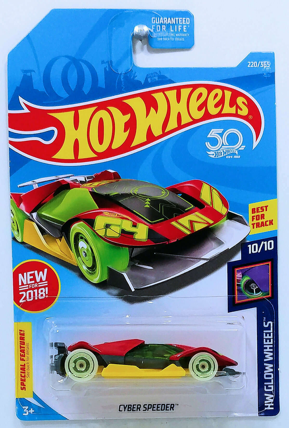 HW Cyber Speeder RED WHITE WHEELS T Hunted