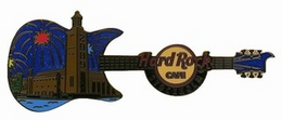 Blue Guitar with City Hall & Fireworks Collectibles for sale