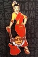 Traditional Woman in Red Dress with Red Guitar Collectibles for sale