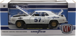 M2 1/24 1969 Chevrolet Camaro Z/28, WHITE #57 BLUE STRIPES WALMART ONLY Collectibles for sale