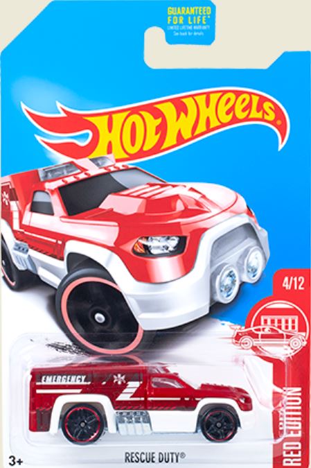 Target Exclusive 2017 Hot Wheels RED EDITION 4/12 Rescue Duty 