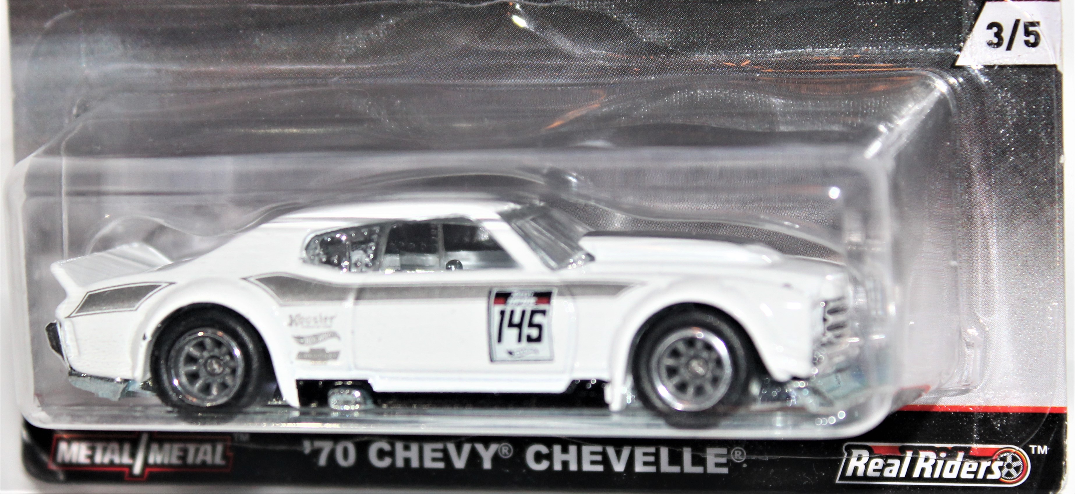 Weiß für Jungen Neu Hot Wheels TrackDay Rennwagen 3/5 `70 Chevy Chevelle 