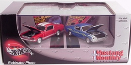 HW's 2001 100% Mustang Monthly Set '67 Mustang GT 500 Red & '65 Shelby GT 350 Blue Real Riders EXC Collectibles for sale