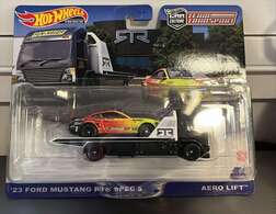 HW TEAM TRANSPORT '23 Ford Mustang RTR Spec 5 & Aero Lift, BLACK #50 Collectibles for sale