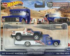 HW TEAM TRANSPORT '80 Dodge Macho Power Wagon / Retro Rig, R/W/B #51 Collectibles for sale