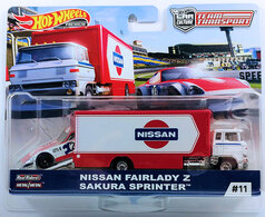 HW TEAM TRANSPORT Nissan Fairlady Z - Sakura Sprinter, RED/WHITE #11 Collectibles for sale