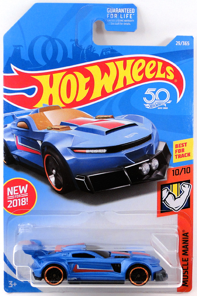 2018 Hot Wheels #155 Muscle Mania 10/10 TRACK RIPPER Gray w/Red Trap5 Spokes Whl 