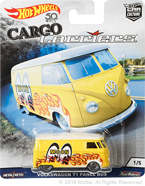 2018 Hot Wheels Car Culture Cargo Carriers Volkswagen T1 Panel Bus MOONEYES