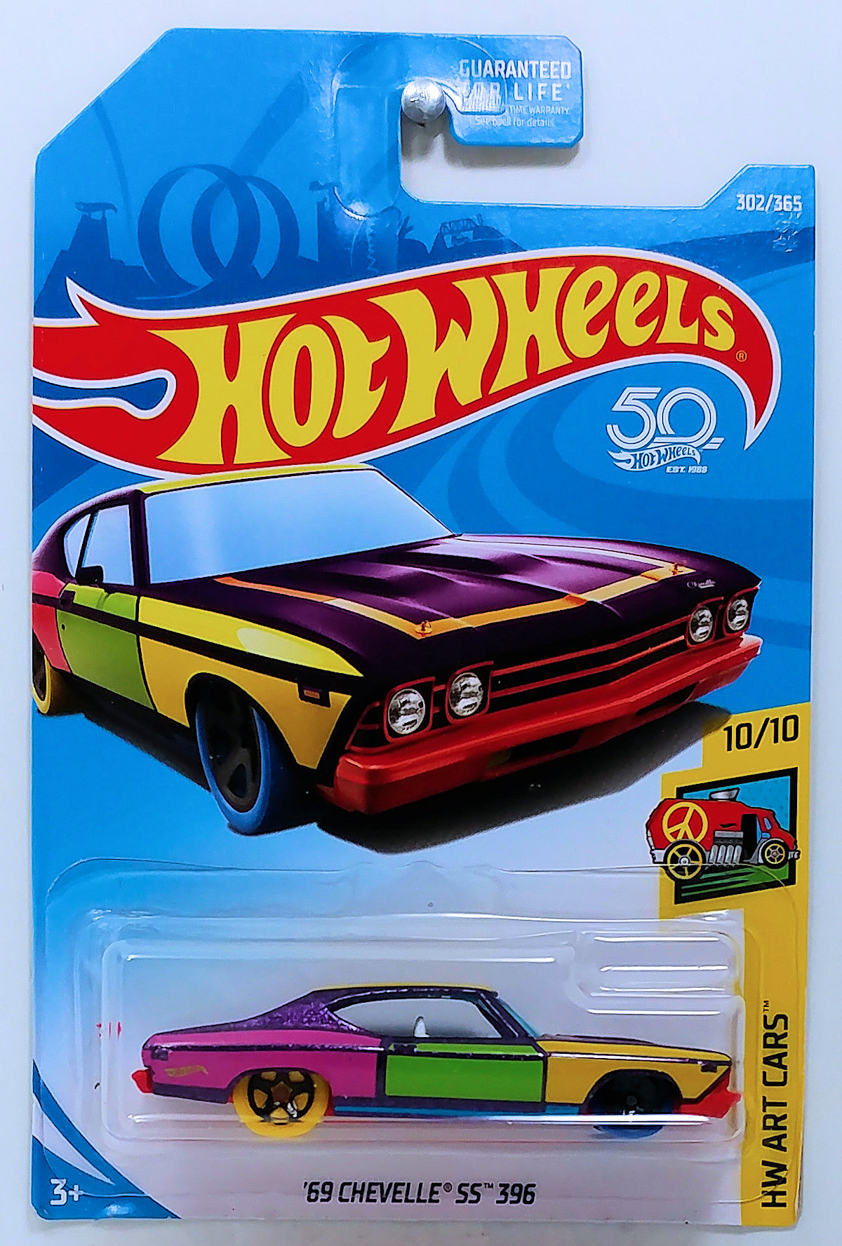 Hot Wheels '69 Chevelle SS 396 HW Art Cars #10/10 Multi-Color Die-Cast Mattel 