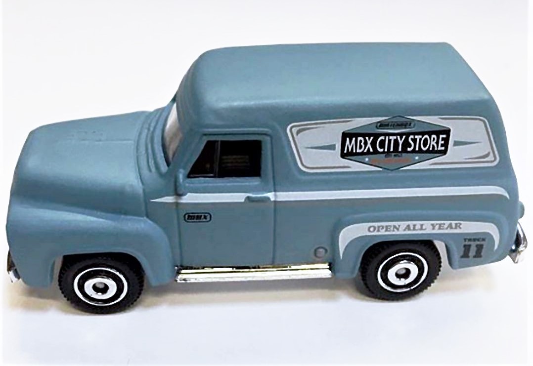 2017 Matchbox A1 Damaged 55 FORD F-100 DELIVERY TRUCK #17 blue 