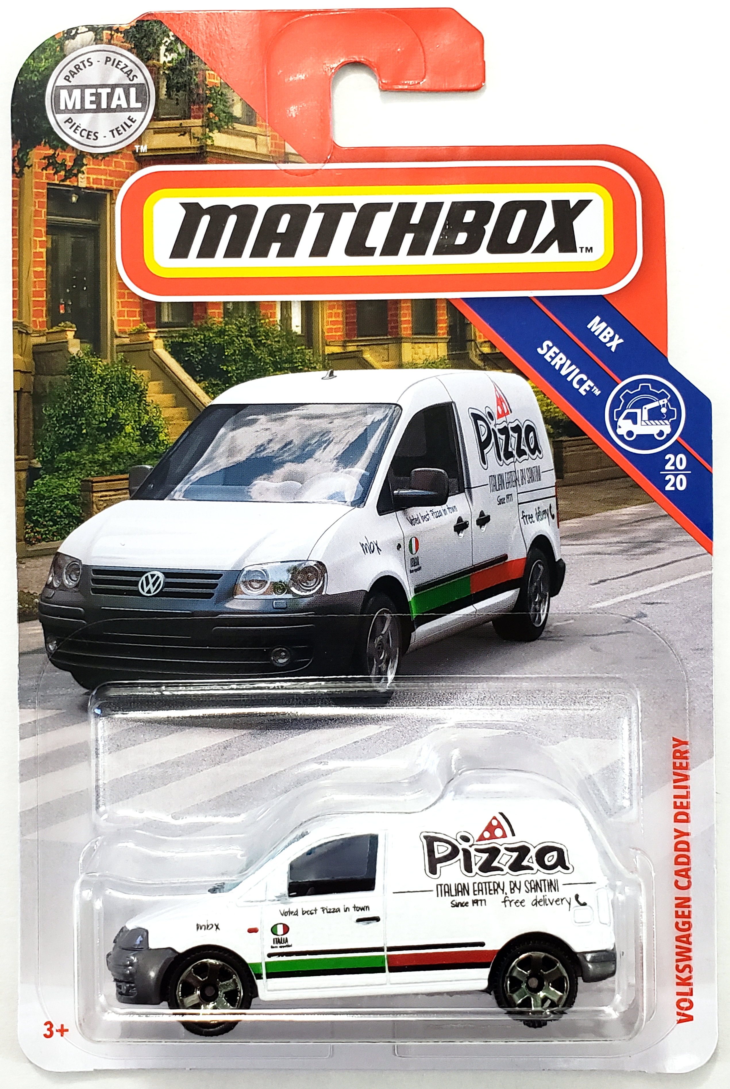 MATCHBOX VOLKSWAGEN CADDY DELIVERY Metal MBX SERVICE 20/20 PIZZA 86/100 B102 