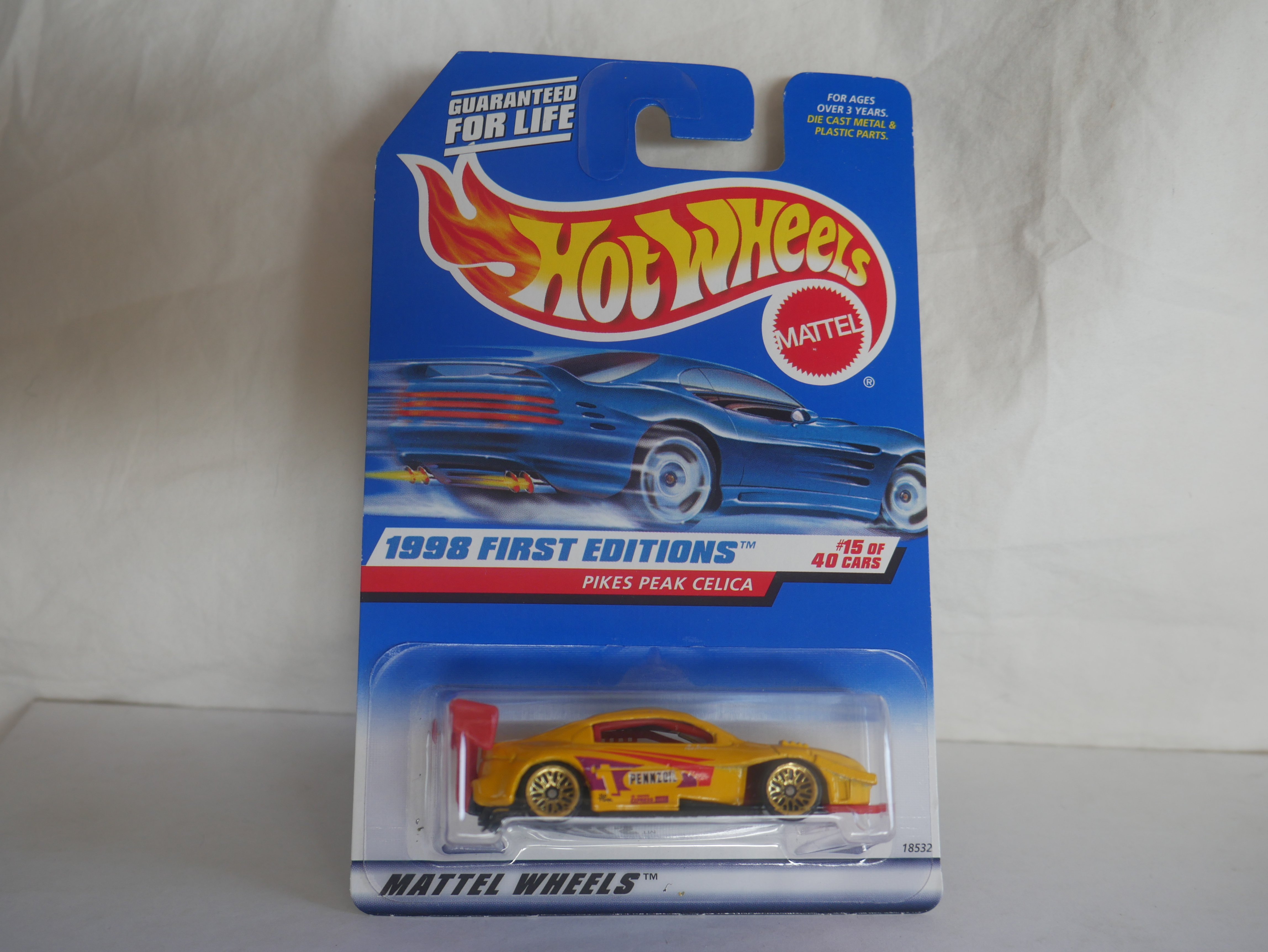 1998 HOT WHEELS #652 First Edition #15 PIKES PEAK CELICA Violet tampo 